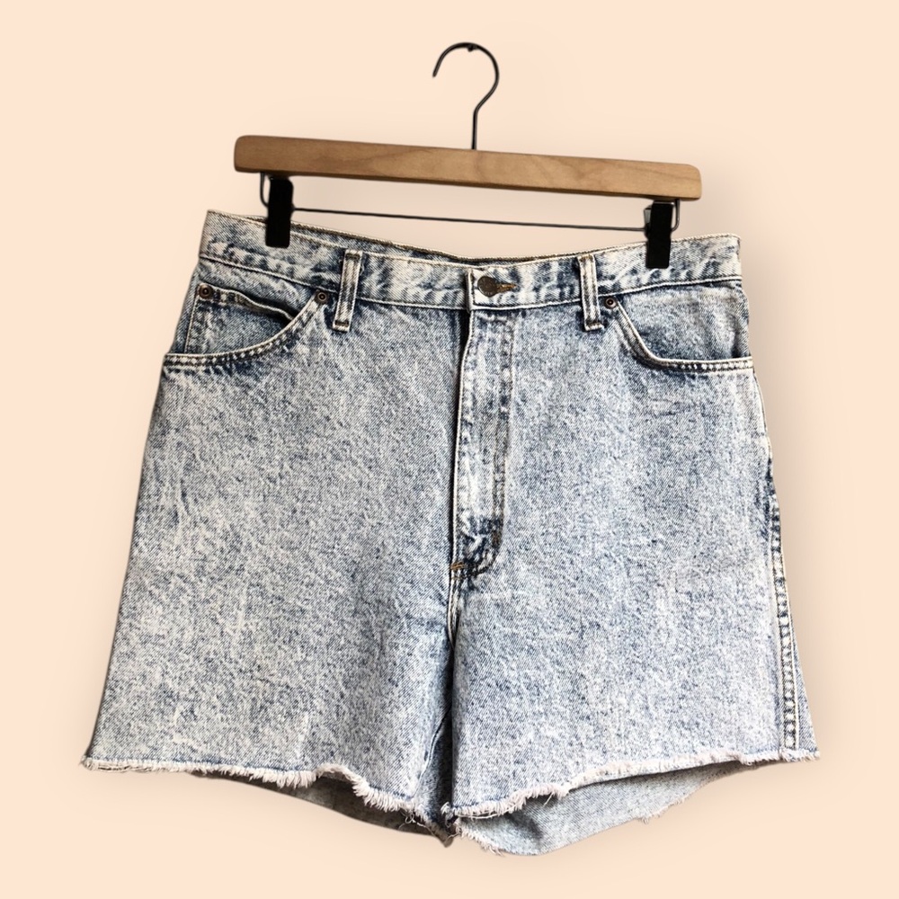 Vintage 80s/90s Bristol Blues Cut Off Denim Shorts Light Acid Wash USA Women 33